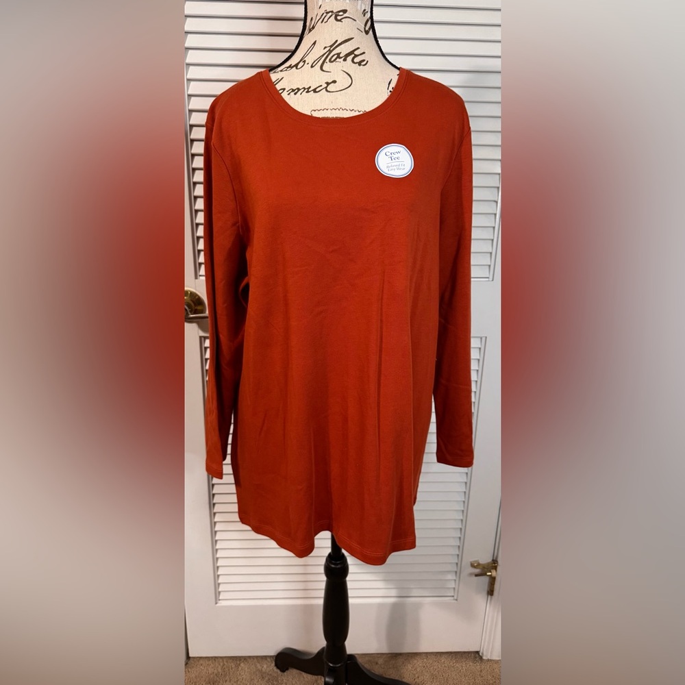 Kim rogers xl nwt Rust Long Sleeve Top